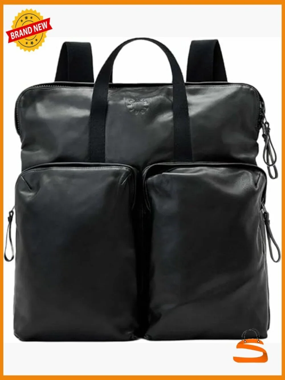 Leather Backpack with Laptop Compartment Adjustable Straps Commuter Travel